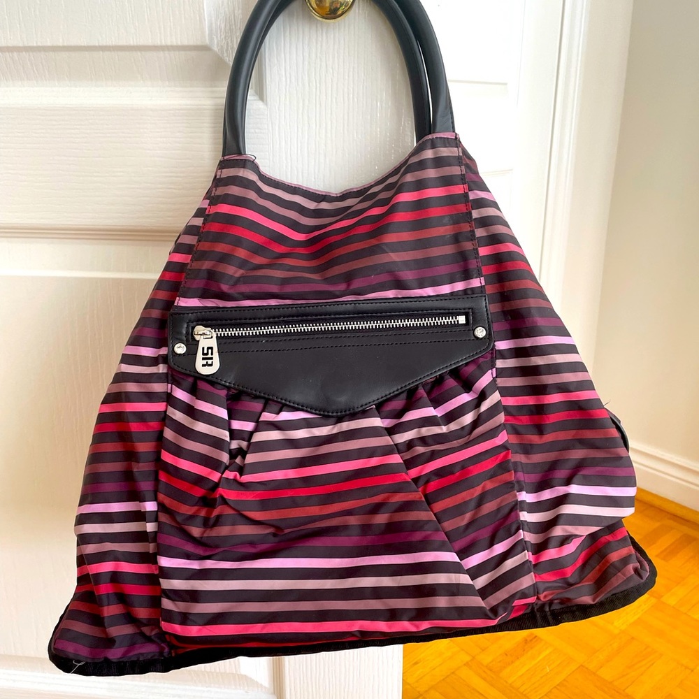 Sonia Rykiel Nylon Striped Purse Reversible